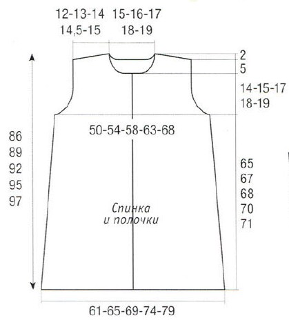 Вязание спицами. Выкройка женского пальто. Размеры: S-M-L-XL-XXL