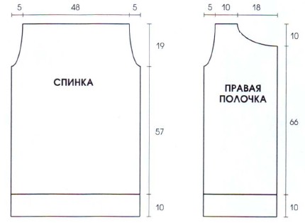Вязание спицами. Выкройка женского пальто, шапочки и сумочки. Размеры: 42