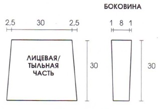 Вязание спицами. Выкройка женского пальто, шапочки и сумочки. Размеры: 42