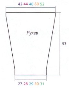 Вязание спицами. Выкройка женского прямого пальто. Размеры: S/M/L/XL/XXL