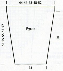 Вязание спицами. Выкройка женского прямого пальто. Размеры: XS (S; М; L. XL)