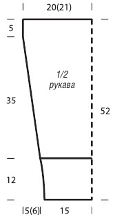 Вязание спицами. Выкройка женского прямого кардигана. Размеры: 36-40 (42-46)