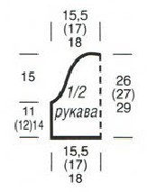 Вязание спицами. Выкройка мини-платья с короткими рукавами. Размеры: 36/38 (40/42) 44/46