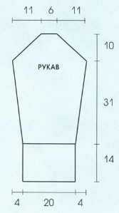 Вязание спицами. Выкройка прямого платья с длинными рукавами и глубоким v-образным вырезом. Размеры: 38
