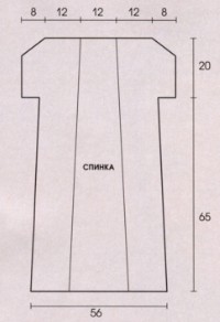 Вязание спицами. Выкройка прямого платья-сарафана с капюшоном. Размеры: 38
