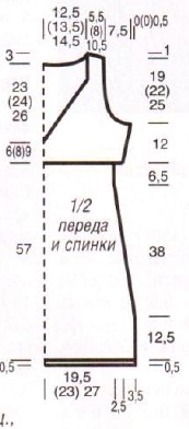 Вязание спицами. Выкройка платья-туники из мохеровой пряжи. Размеры: 34/36 (40) 44/46 Вязание спицами. Выкройка платья-туники из мохеровой пряжи. Размеры: 34/36 (40) 44/46