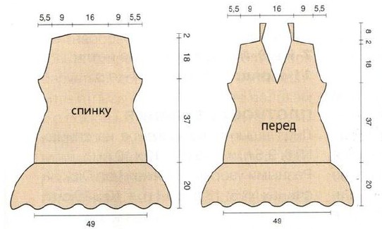 Вязание спицами. Выкройка короткого вязанного платья, размер 42/44 Вязание спицами. Выкройка короткого вязанного платья, размер 42/44
