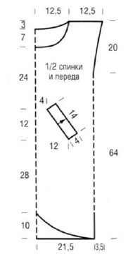 Вязание спицами. Выкройка платья, размер 36-40 Вязание спицами. Выкройка платья, размер 36-40