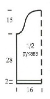 Вязание спицами. Выкройка женского платья, размер 44/46