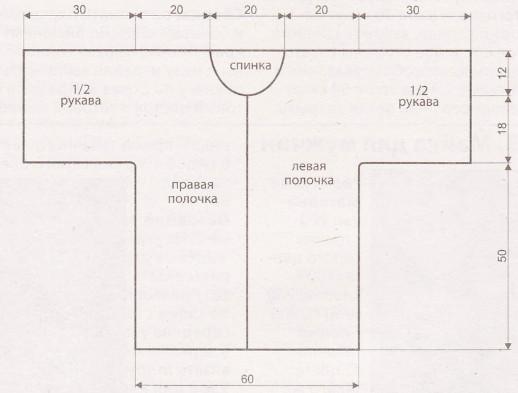Вязание спицами. Выкройка женского цельновязанный жакета с рукавами 3/4, для полных женщин. Размер: 60