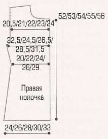 Вязание спицами. Выкройка женского жакета. Размер: 34-36/38-40/42-44/46-48/50-52 Вязание спицами. Выкройка женского жакета. Размер: 34-36/38-40/42-44/46-48/50-52