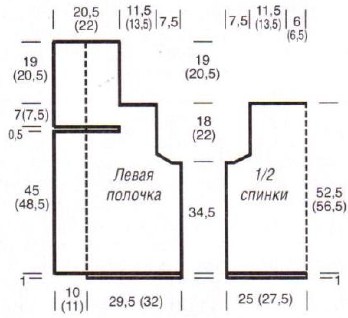 Вязание спицами. Выкройка женского короткого жакета с английским цельновязанным воротником. Размеры: 38/40 (44/46) Вязание спицами. Выкройка женского короткого жакета с английским цельновязанным воротником. Размеры: 38/40 (44/46)
