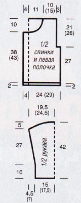 Вязание спицами. Выкройка короткого женского жакета. Размеры: 38/40 (46/48) Вязание спицами. Выкройка короткого женского жакета. Размеры: 38/40 (46/48)