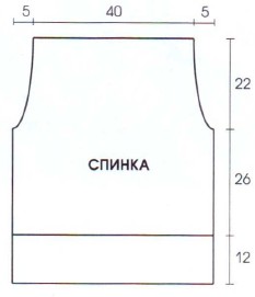 Вязание спицами. Выкройка короткого женского жакета. Размеры: 42