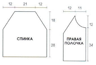 Вязание спицами. Выкройка женского жакета с короткими рукавами. Размеры: 42 Вязание спицами. Выкройка женского жакета-реглан с короткими рукавами. Размеры: 42