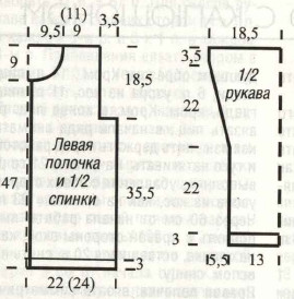Вязание спицами. Выкройка прямого женского жакета. Размер: 38/40