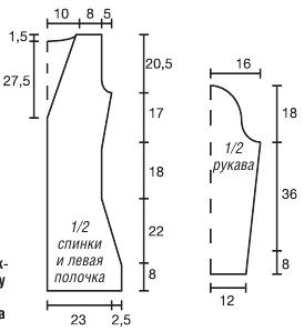 Вязание спицами. Выкройка длинного женского кардигана-жакета. Размеры: 38/40