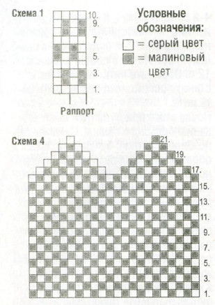 Вязание спицами. Схема жаккардового цветочного узора для варежек Вязание спицами. Схема жаккардового цветочного узора для варежек