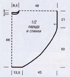 Вязание спицами. Выкройка женского пончо