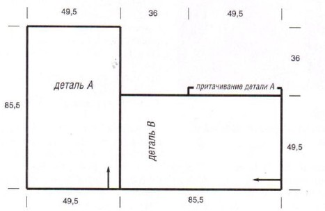 Вязание спицами. Выкройка пончо из прямоугольников. Размеры 38-44