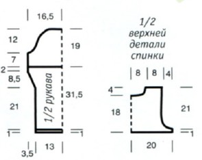 Вязание спицами. Выкройка короткого женского пуловера с перекрученными полочками. Размеры: 36/38 Вязание спицами. Выкройка короткого женского пуловера с перекрученными полочками. Размеры: 36/38