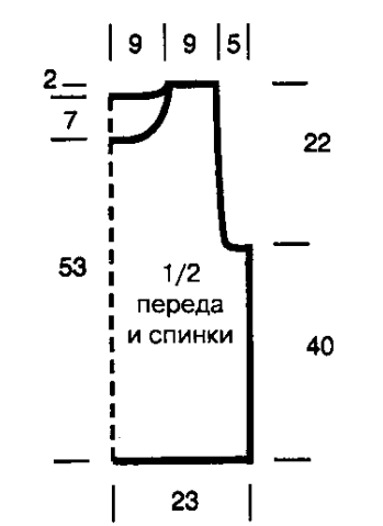 Вязание спицами. Выкройка женского пуловера с воротником гольф. Размеры: 36/38