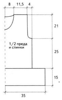 Вязание спицами. Выкройка женского расклешенного пуловера с круглым вырезом, размеры 40-42 Вязание спицами. Выкройка женского расклешенного пуловера с круглым вырезом, размеры 40-42