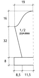 Вязание спицами. Выкройка женского расклешенного пуловера с круглым вырезом, размеры 40-42