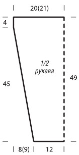 Вязание спицами. Выкройка А-образного женского пуловера. Размеры: 36/38 (40/42)