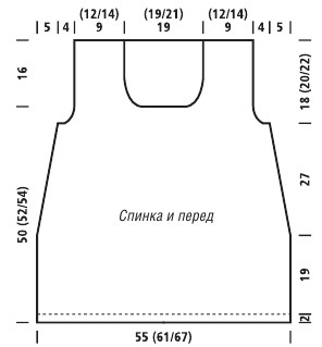 Вязание спицами. Выкройка женского пуловера. Размеры: 40 (44; 50) Вязание спицами. Выкройка женского пуловера. Размеры: 40 (44; 50)