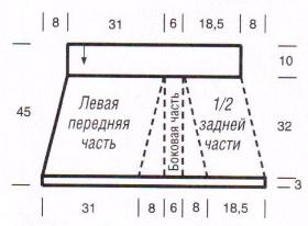 Вязание спицами. Выкройка молодежной короткой женской юбки с запахом. Размеры: 38/40