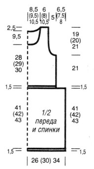 Вязание спицами. Выкройка летнего женского платья. Размеры: 34 (38/40) 44