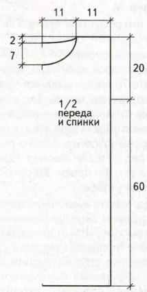 Вязание спицами. Выкройка прямого женского летнего платья-туники без рукавов. Размеры: М
