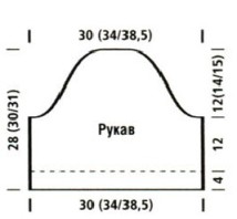Вязание спицами. Выкройка летнего жакета с короткими рукавами. Размеры: 42 (46-48; 52-54)