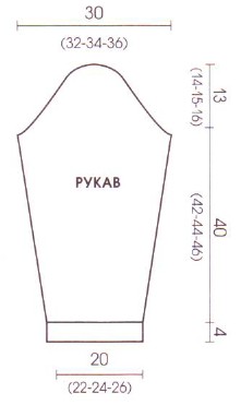 Вязание спицами. Выкройка женского летнего удлиненного жакета с длинными рукавами. Размеры: 40/42 (44-46-48)