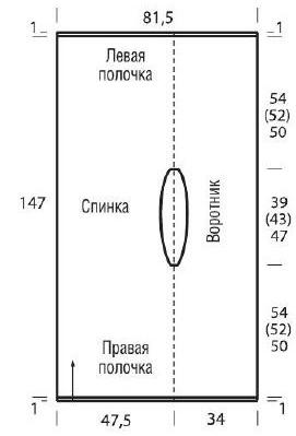 Вязание спицами. Выкройка прямоугольного летнего женского жилета