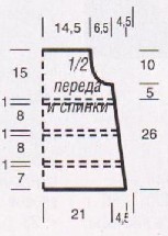 Вязание спицами. Выкройка женского топа на бретелях. Размеры: 36/38