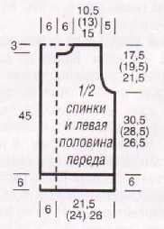 Вязание спицами. Выкройка женской спортивной безрукавки. Размеры: 36/38 (40/42) 44/46
