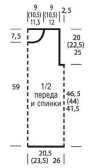 Вязание спицами. Выкройка прямой летней безрукавки. Размеры: 36/38 (40/42) 44/46 Вязание спицами. Выкройка прямой летней безрукавки. Размеры: 36/38 (40/42) 44/46