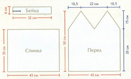 Вязание спицами. Выкройка летнего топ с открытой спиной. Размеры: 38-40