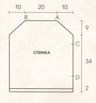 Вязание спицами. Выкройка летней безрукавки с цельновязанной полосой-запахом. Размеры: 38