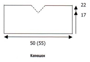 Вязание спицами. Выкройка летнего женского короткого жилета с капюшоном и кулиской. Размеры: 34-36 (38-40; 42-44; 46-48; 50-52)