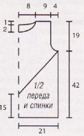 Вязание спицами. Выкройка женской прямой безрукавки. Размер: 36 Вязание спицами. Выкройка женской прямой безрукавки. Размер: 36
