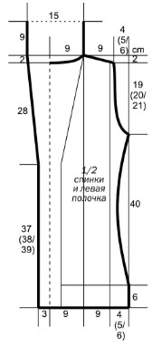 Вязание спицами. Выкройка женского удлиненного приталенного жилета. Размер: 36 (38/40) 42