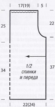 Вязание спицами. Выкройка женской безрукавки поперечной вязки. Размер: 36/38 (40/42)