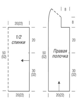 Вязание спицами. Выкройка женского жилета