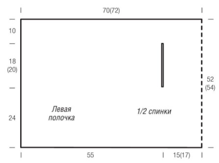 Вязание спицами. Выкройка женского удлиненного жилета Вязание спицами. Выкройка женского удлиненного жилета