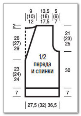 Вязание спицами. Безрукавка с эффектом штриховки. Размеры: 38/40 (44/46) 50/52