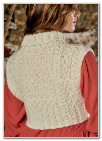 Вязание спицами. Короткая безрукавка-манишка. Размеры: S (M/L, XL)