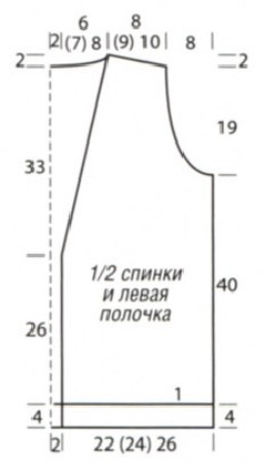 Вязание спицами. Выкройка женского жилета с V-вырезом. Размер: 38/40 (42/44) 46/48 Вязание спицами. Выкройка женского жилета с V-вырезом. Размер: 38/40 (42/44) 46/48